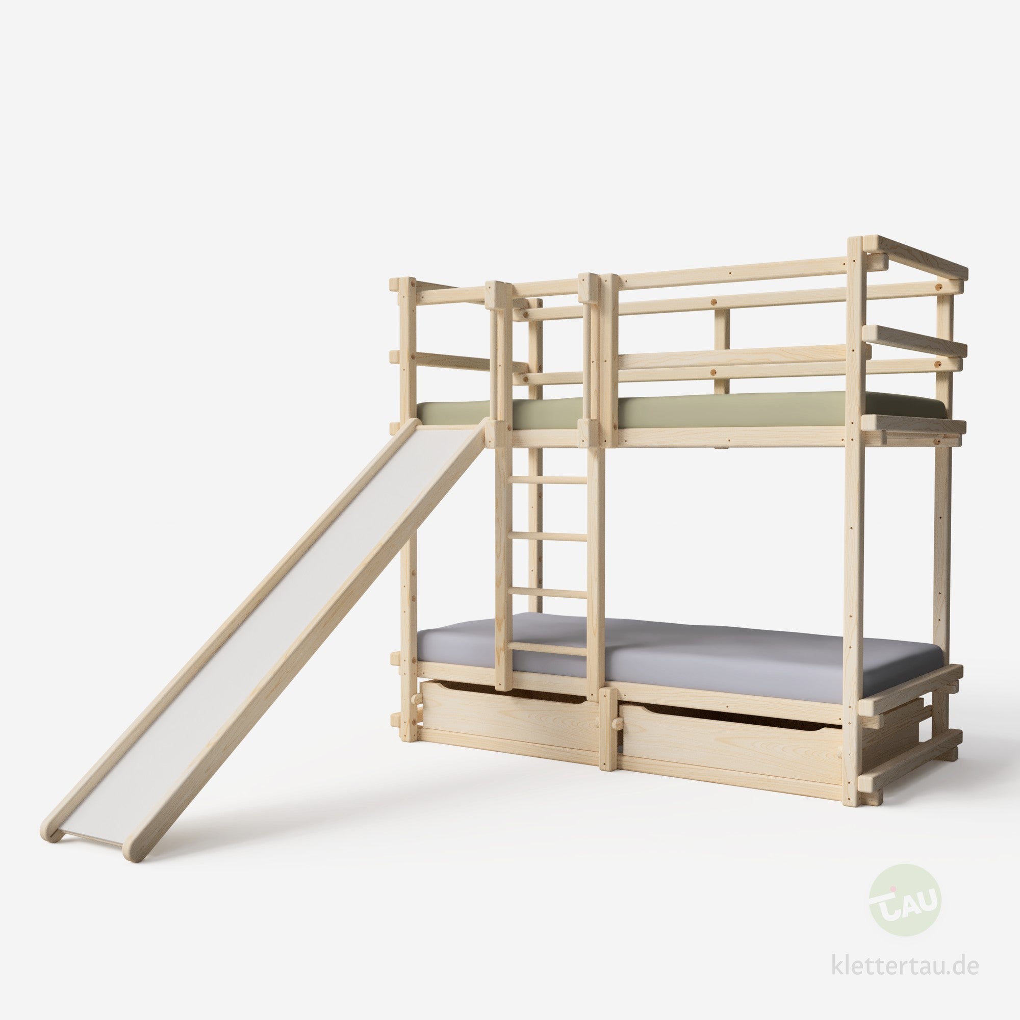 Etagenbett mit Rutsche und Schubladen von Tau Abenteuerbetten - Ansicht 3 #Schubladen_zwei Schubladen