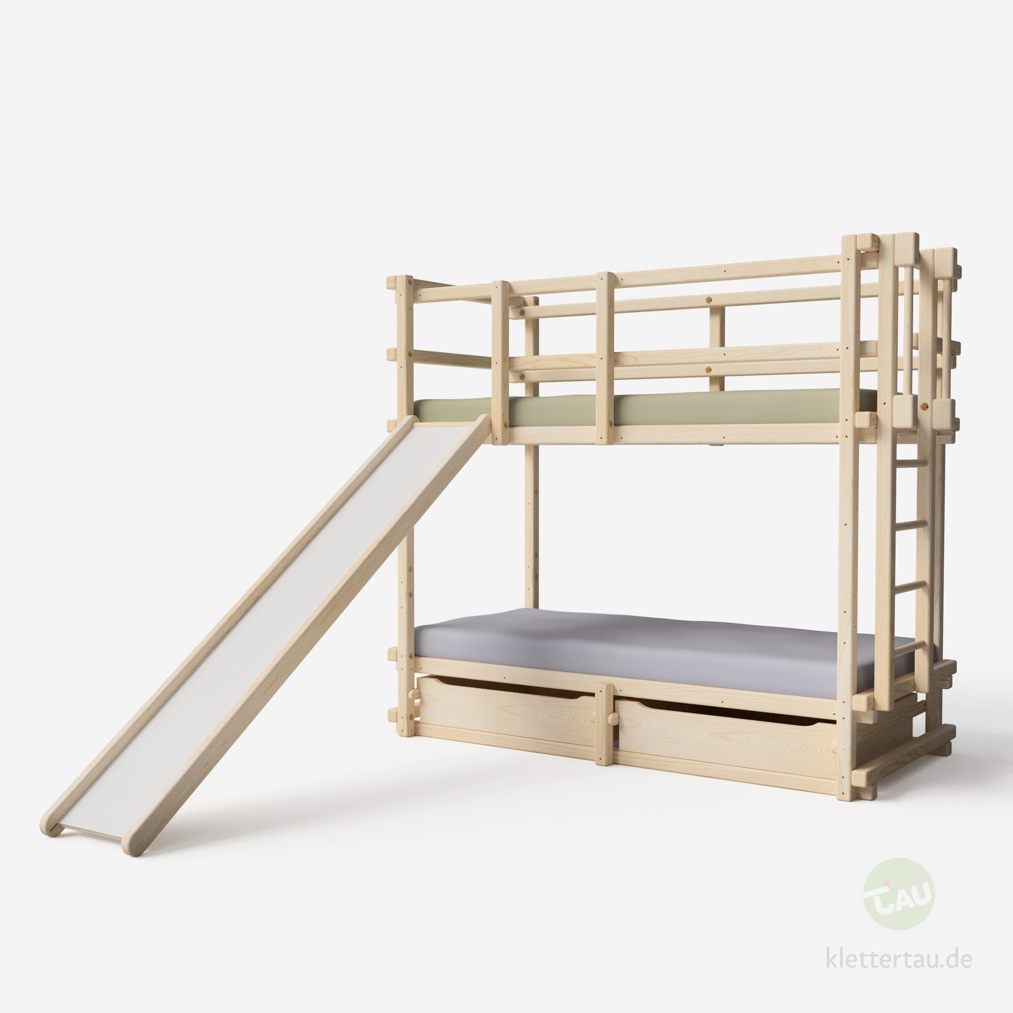 Etagenbett mit Rutsche und Schubladen von Tau Abenteuerbetten - Ansicht 4 #Schubladen_zwei Schubladen