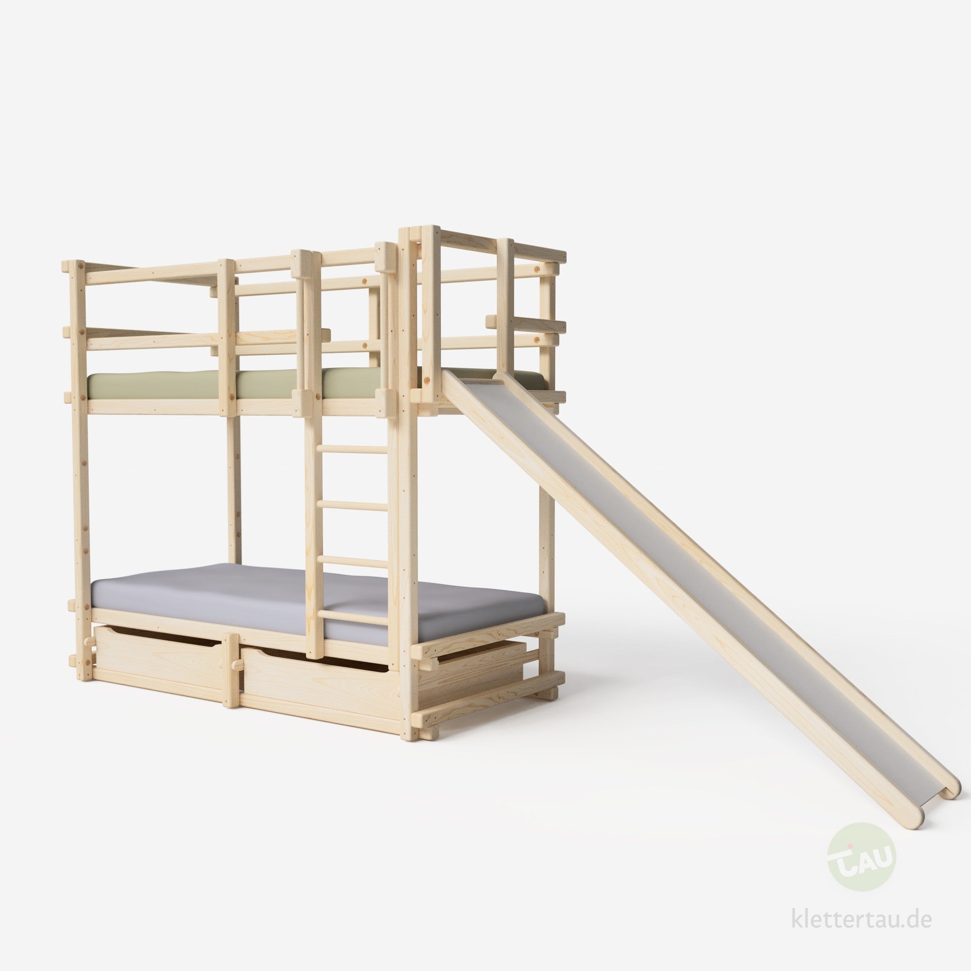 Etagenbett mit Rutsche und Schubladen von Tau Abenteuerbetten - Ansicht 5 #Schubladen_zwei Schubladen