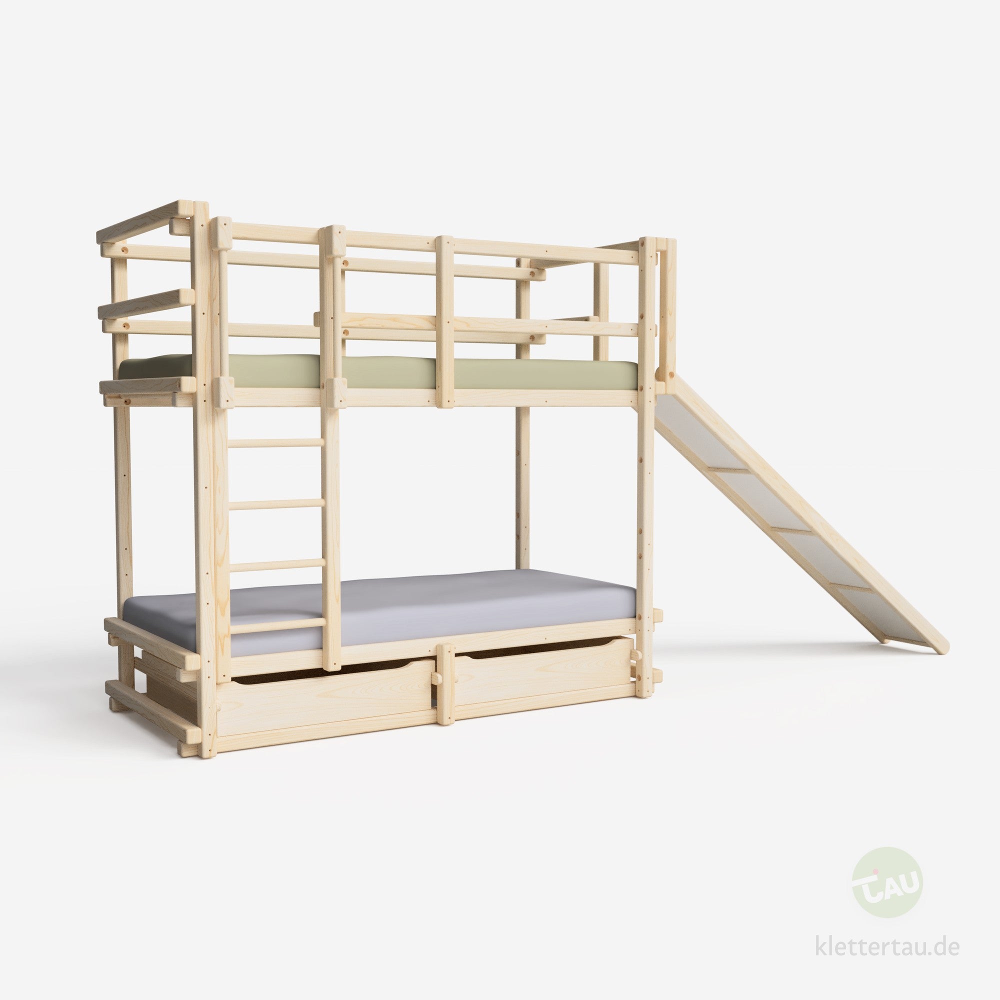 Etagenbett mit Rutsche und Schubladen von Tau Abenteuerbetten - Ansicht 6 #Schubladen_zwei Schubladen