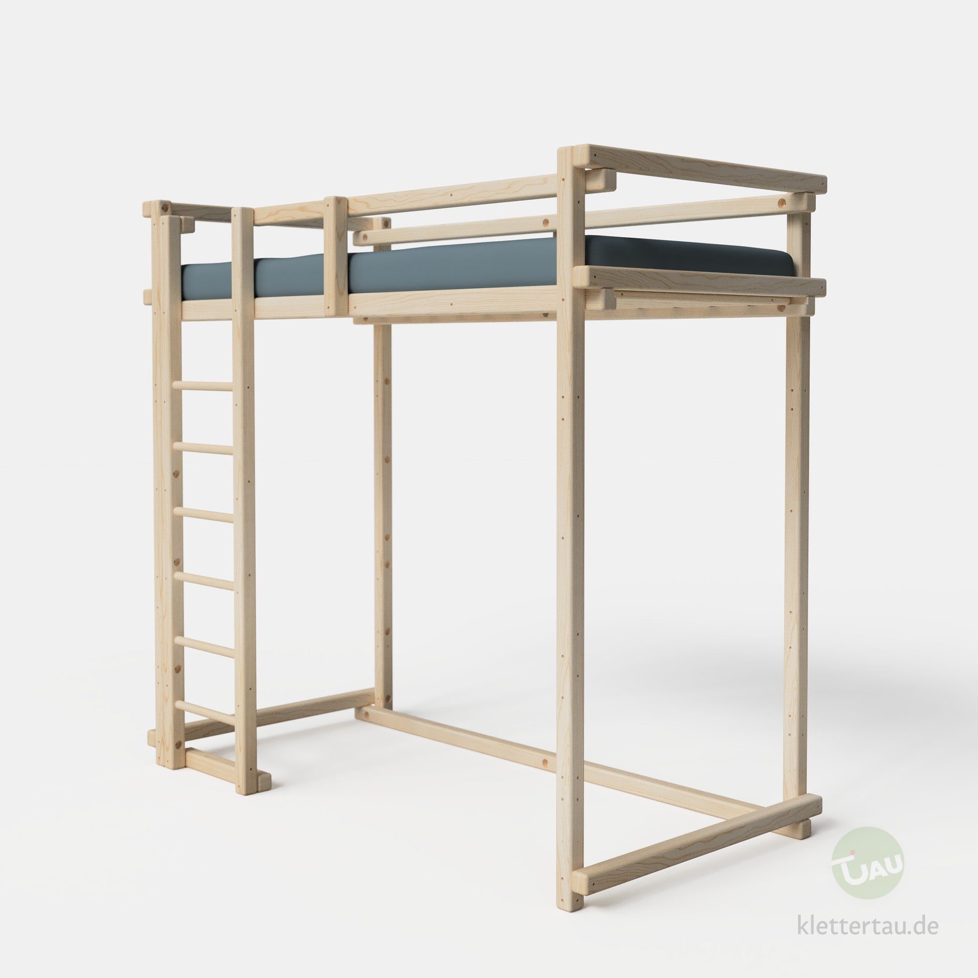 Jugendhochbett 90cm mit Sprossenleiter an der Front von TAU Abenteuerbetten - Ansicht 2