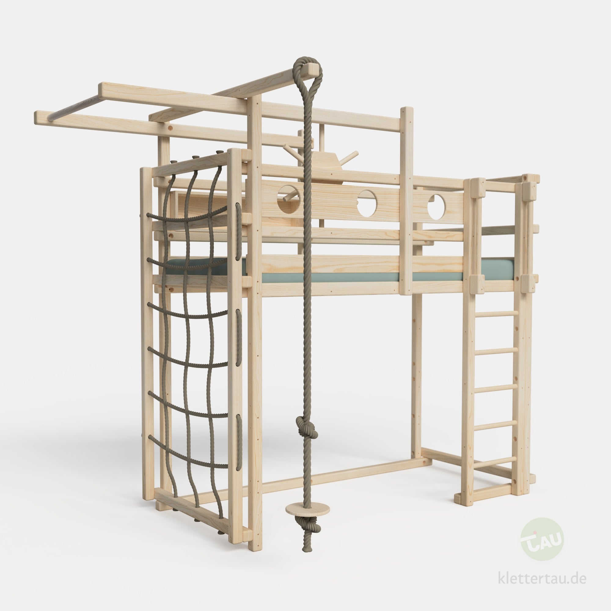 Piratenbett Plus mit Kletterseil von TAU Abenteuerbetten - Ansicht 1
