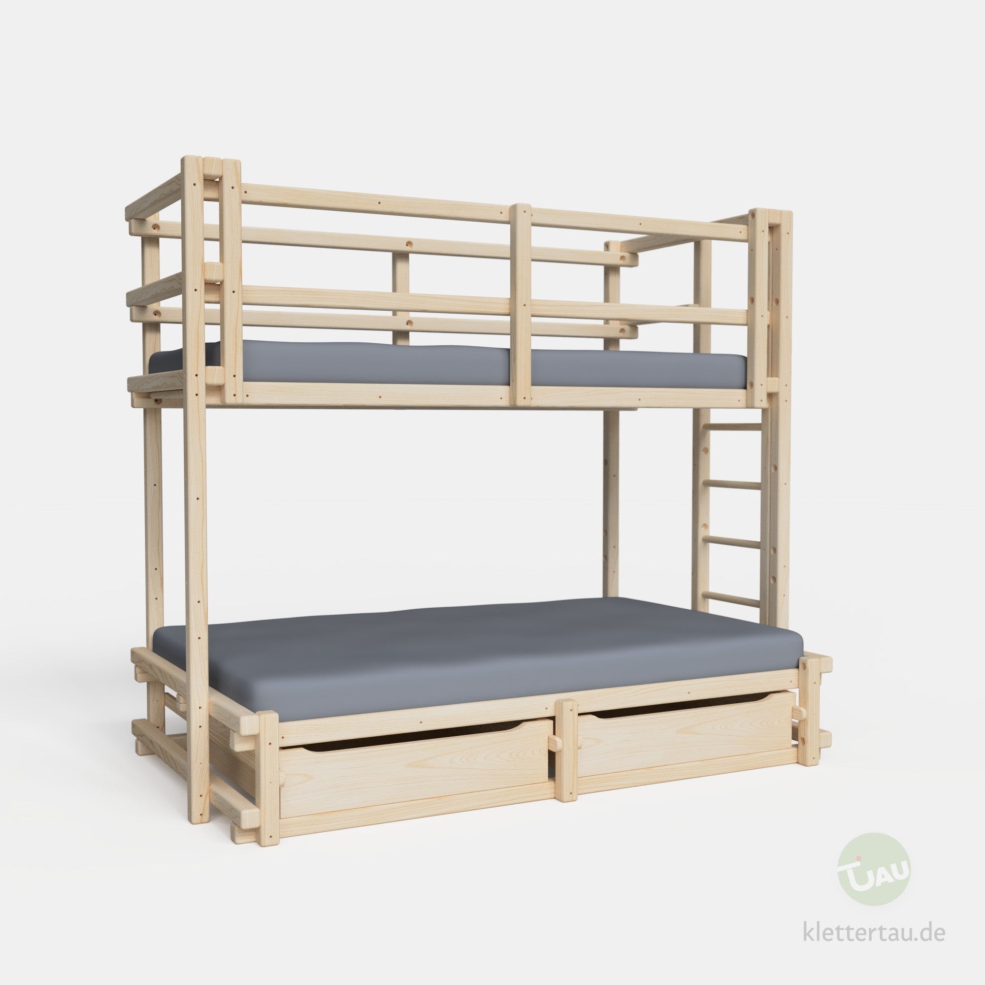 Etagenbett 90 über 120 mit zwei Schubladen von TAU Abenteuerbetten #Breite der unteren Liegenebene_120 cm
