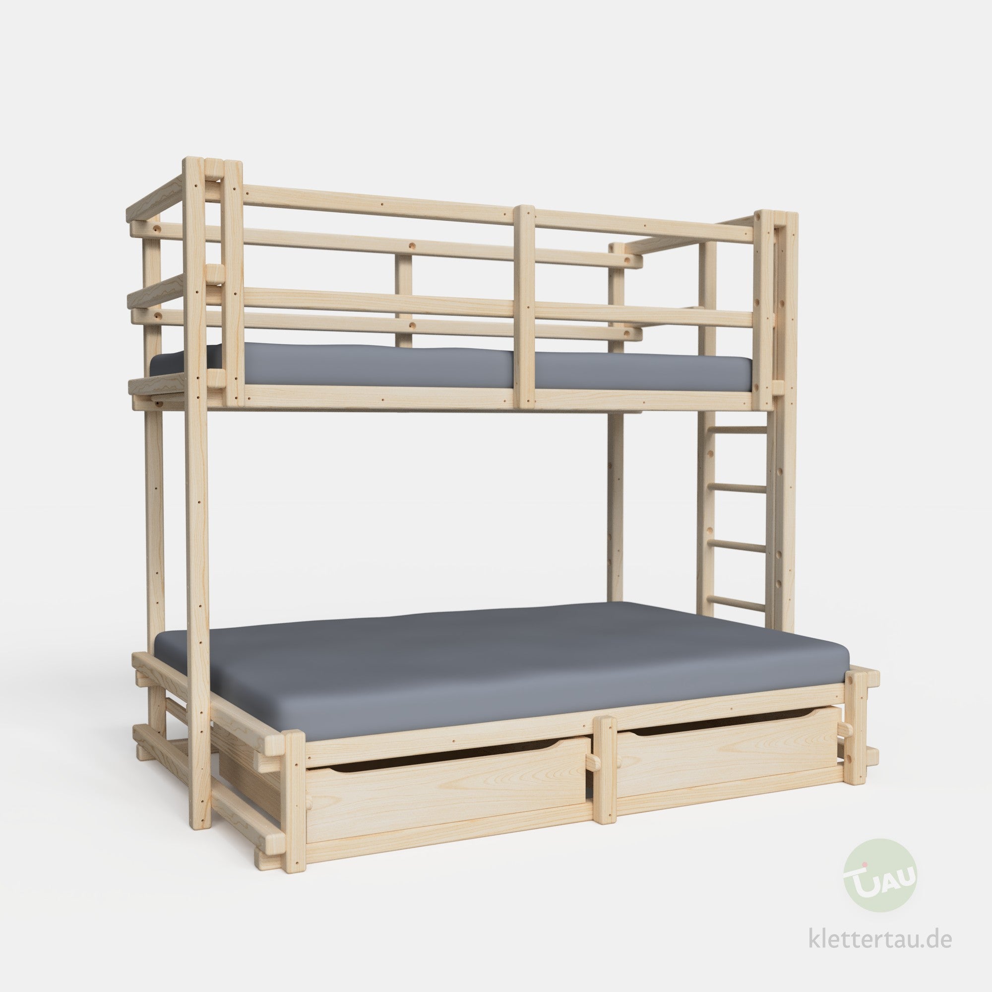 Etagenbett 90 über 140 mit zwei Schubladen von TAU Abenteuerbetten #Breite der unteren Liegenebene_140 cm