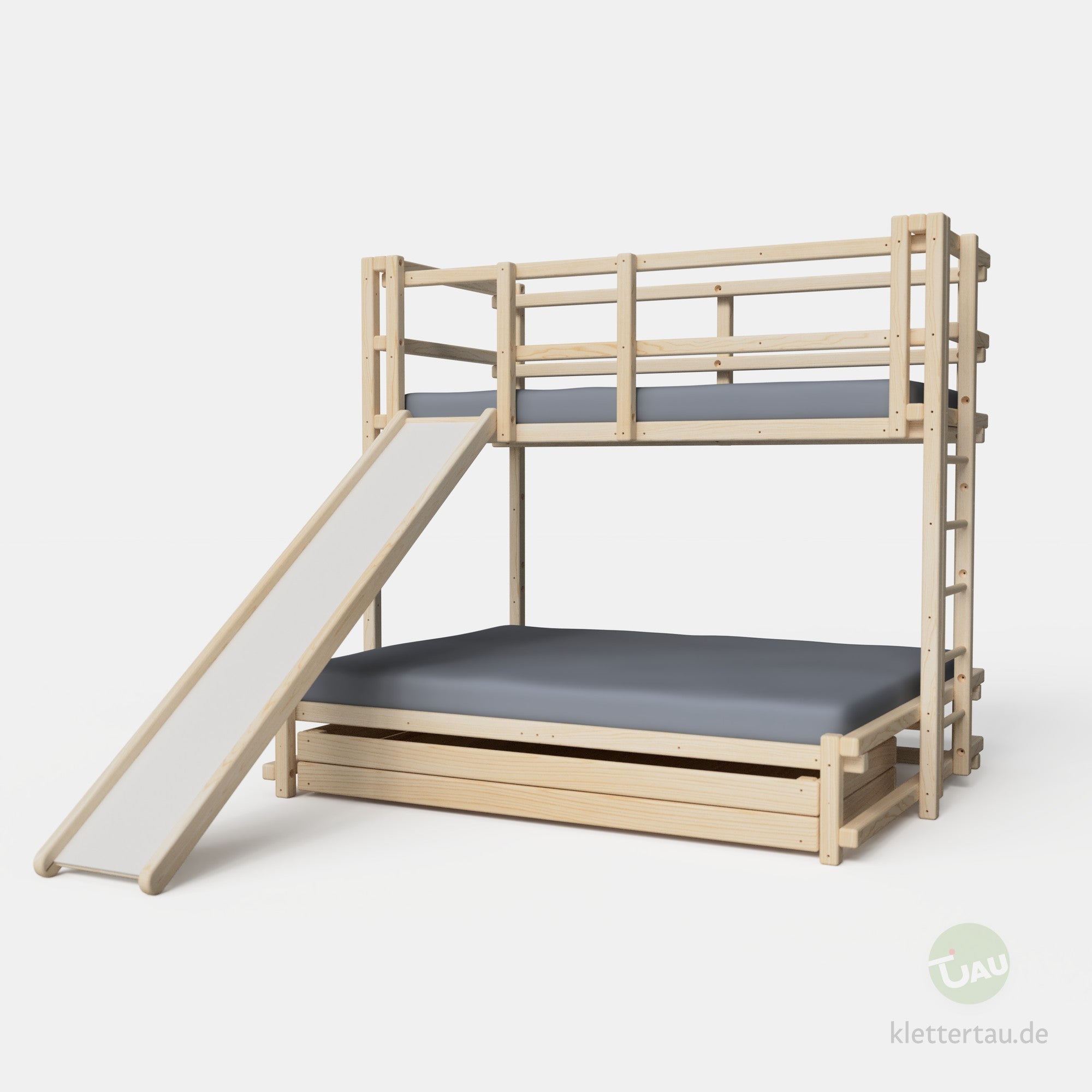 Etagenbett 90 über 160 mit Rutsche und Riesenschublade von TAU Abenteuerbetten #Breite der unteren Liegenebene_160 cm