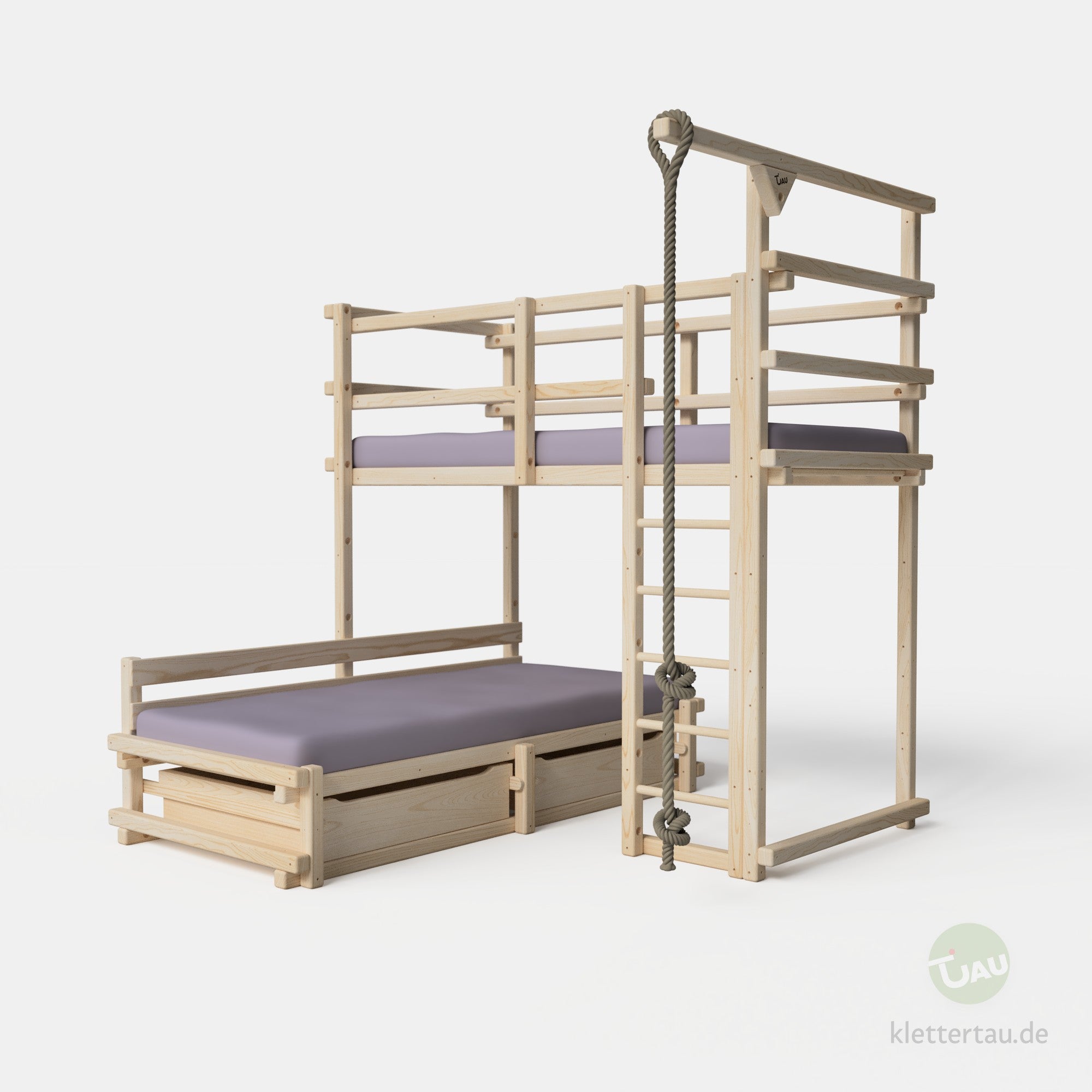 Eckbett Etagenbett von TAU Abenteuerbetten #untere Liegebreite_90 cm Liegebreite