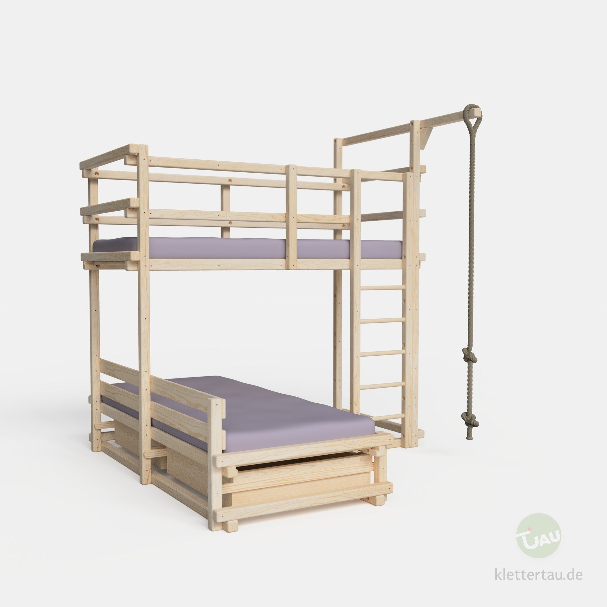 Eckbett Etagenbett von TAU Abenteuerbetten #untere Liegebreite_90 cm Liegebreite