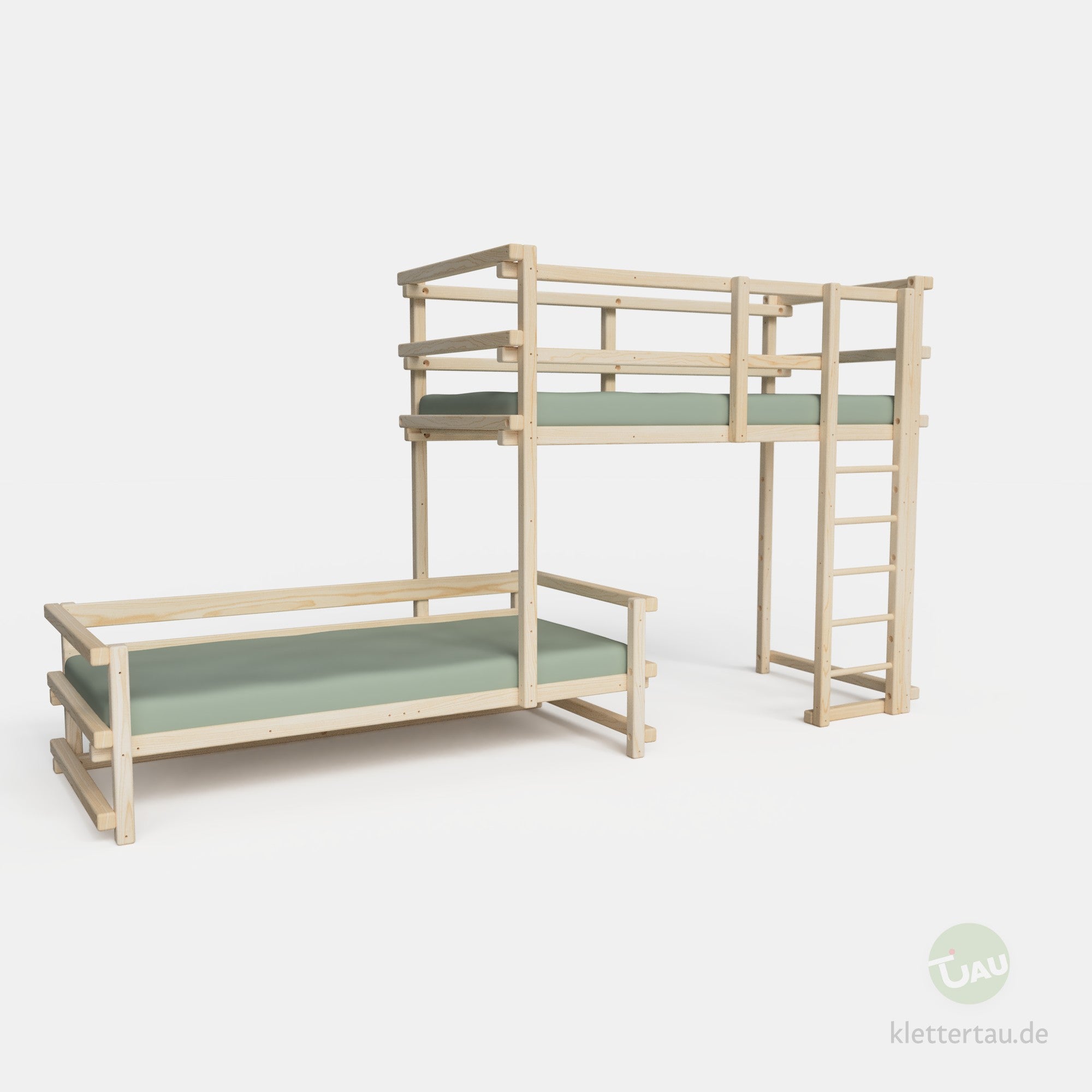 Etagenbett dreiviertelversetzt #Schubladen_ohne Schubladen