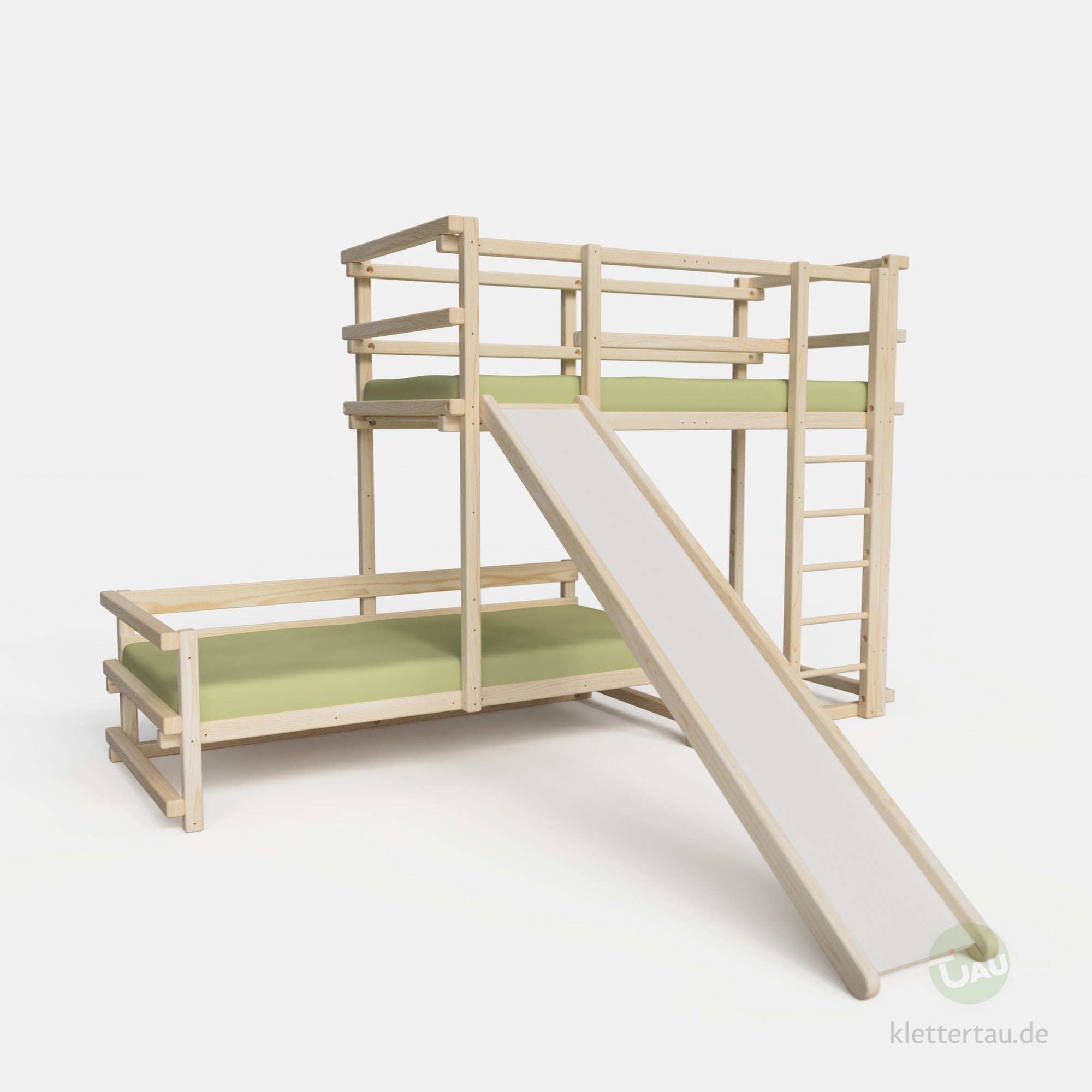 Etagenbett halbversetzt mit Rutsche #Schubladen_ohne Schubladen