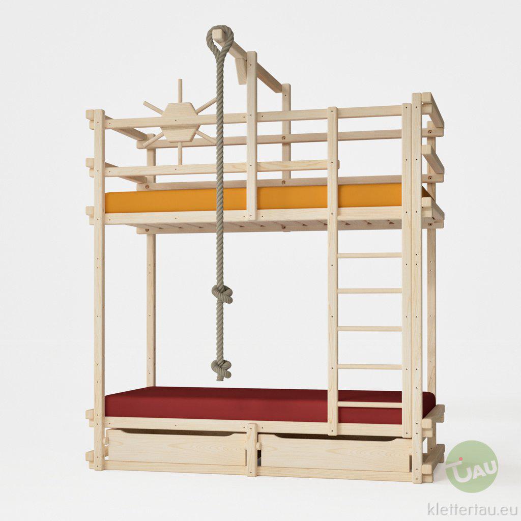 Abenteuer-Etagenbett - extra hoch von TAU Abenteuerbetten #Schubladen_zwei Schubladen