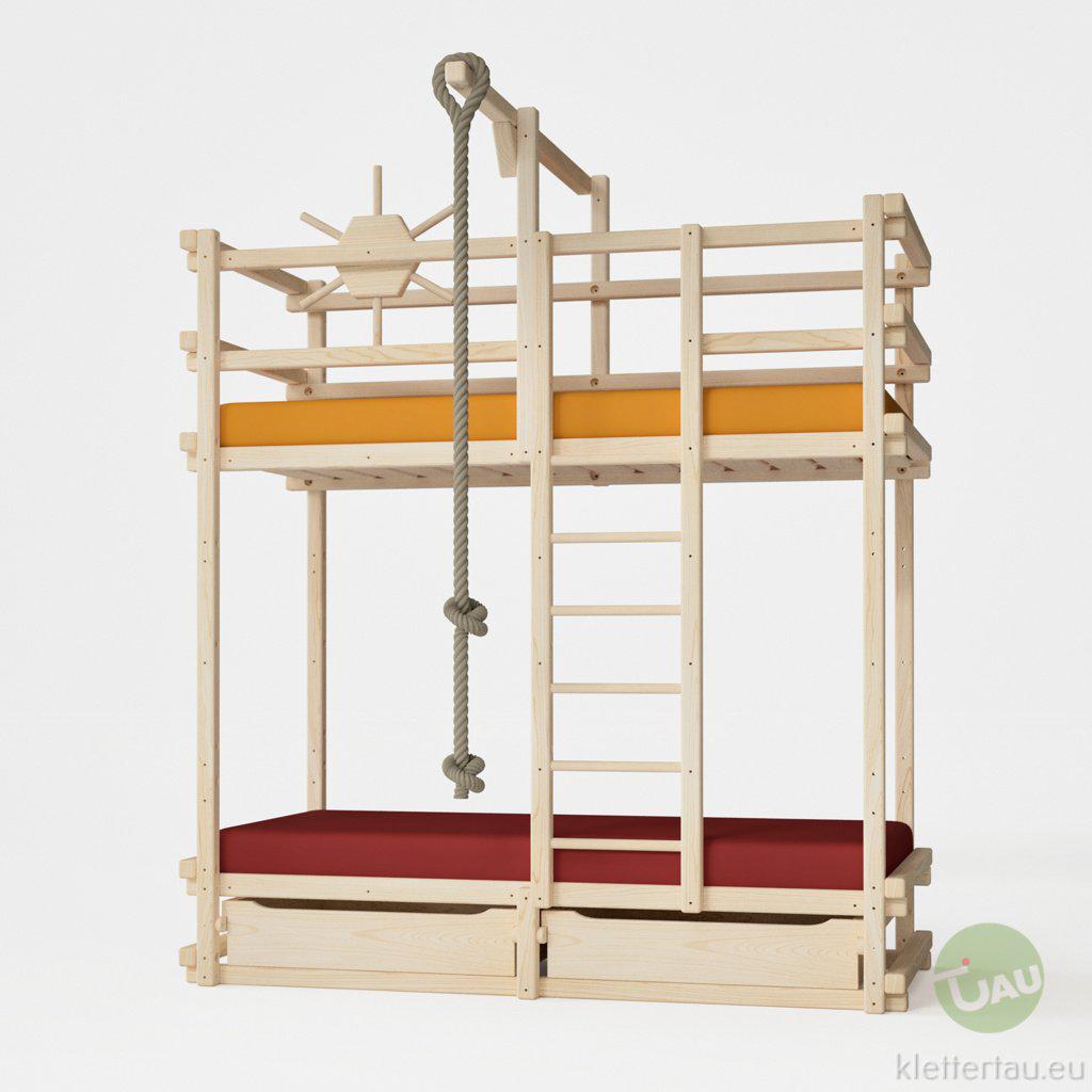 Abenteuer-Etagenbett - extra hoch von TAU Abenteuerbetten #Schubladen_zwei Schubladen