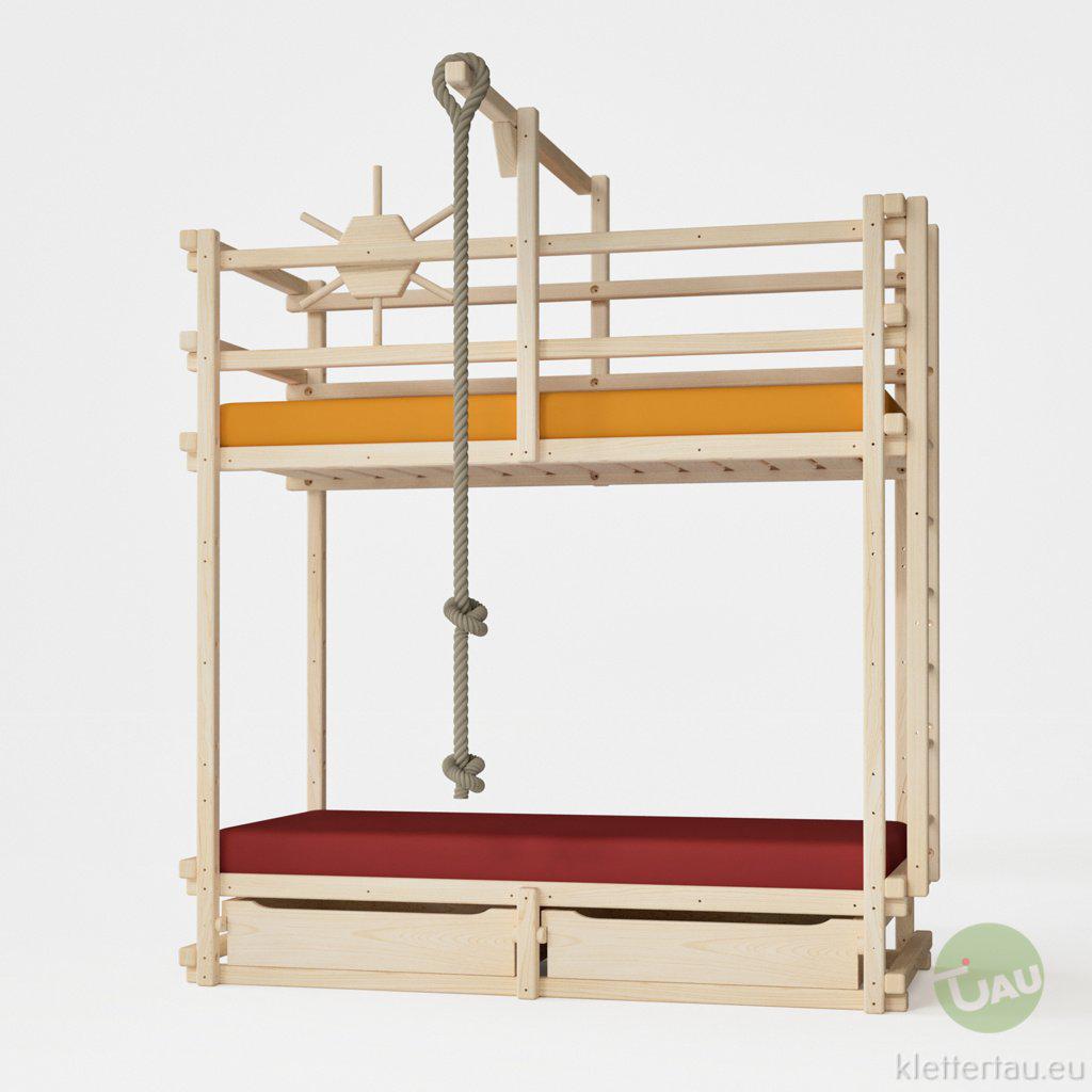 Abenteuer-Etagenbett - extra hoch von TAU Abenteuerbetten #Schubladen_zwei Schubladen
