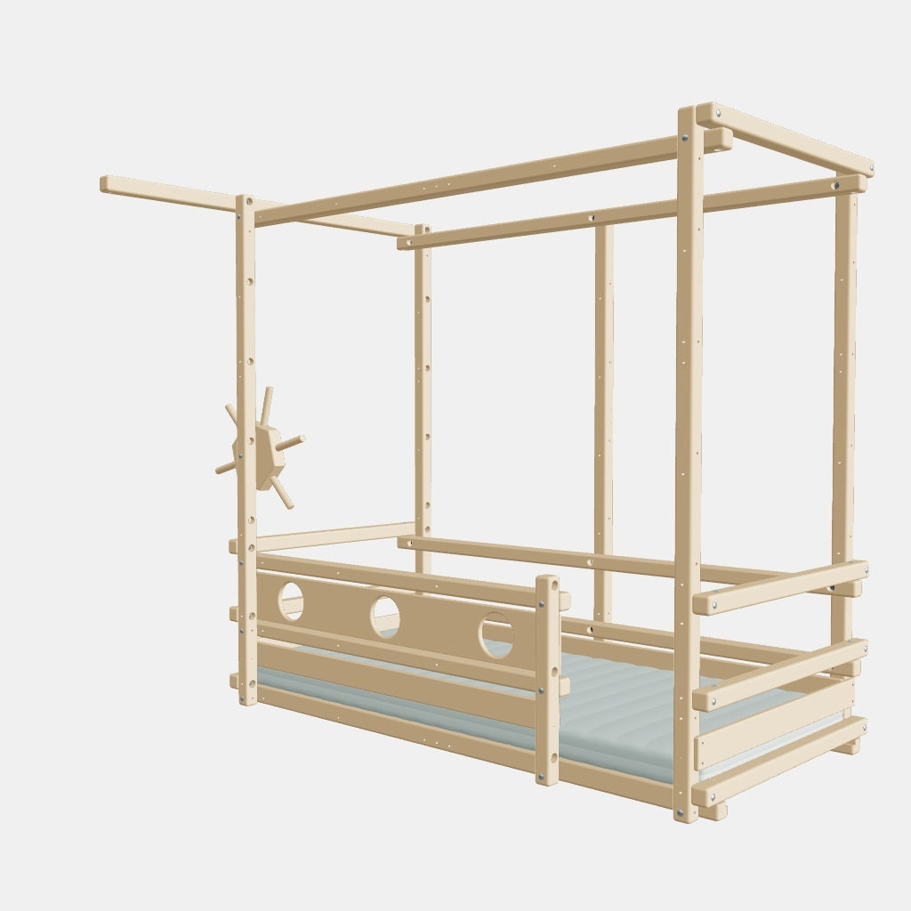 3D-Ansicht des Bodenbetts von TAU Abenteuerbetten